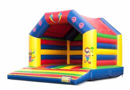 Grande castelo insuflável com tema de circo à venda para crianças. Disponível na JB Insufláveis Portugal online