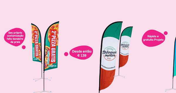 Bandeiras de praia personalizadas para venda completamente em seu próprio estilo