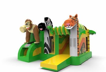 springkussen multiplay jungle thema met glijbaan voor kinderen bestellen