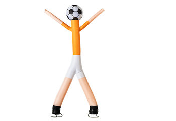 Koop nu online de skyman skydancers met 2 benen en 3d bal van 6m hoog in oranje bij JB Inflatables Nederland. Bestel deze skydancer direct vanuit onze voorraad