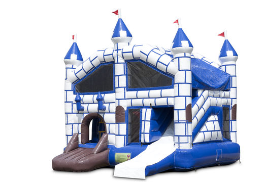 Compre um castelo insuflável multijogador interno com escorregador no castelo temático para crianças. Encomende castelos insufláveis ​​online na JB Insufláveis ​​Portugal