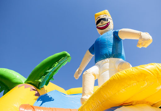 Encomende um castelo insuflável super maxifun com tema de praia para crianças. Compre castelos insufláveis ​​online na JB Insufláveis Portugal