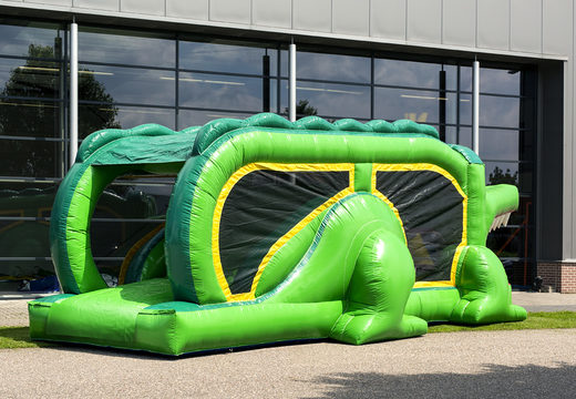 Ordene um pista de obstáculo a crocodilo inflável de 8 metros de comprimento para crianças. Compre pistas de obstáculos infláveis ​​online agora na JB Insuflaveis Portugal