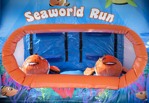 Ordene uma pista de obstáculo no tema Seaworld para crianças. Compre pistas de obstáculos infláveis ​​online agora na JB Insuflaveis Portugal