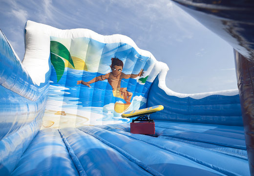 Encomende o Rodeo tapete no tema surf para jovens e idosos. Compre um tapete inflável de queda agora online em JB Insuflaveis Portugal