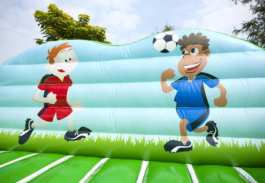 Compre um tapete inflável com o tema futebol para jovens e idosos. Encomende agora online um tapete insuflável de queda em JB Insuflaveis Portugal