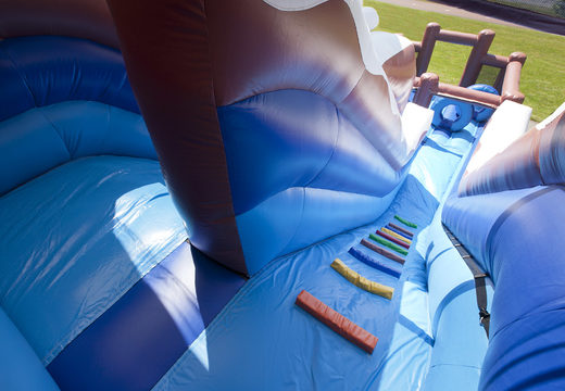 Slide inflável multiplay no tema do urso polar com piscina, objeto 3D impressionante, cores frescas e o obstáculo 3D para crianças. Ordene escorregadores infláveis ​​agora online em JB Insuflaveis Portugal