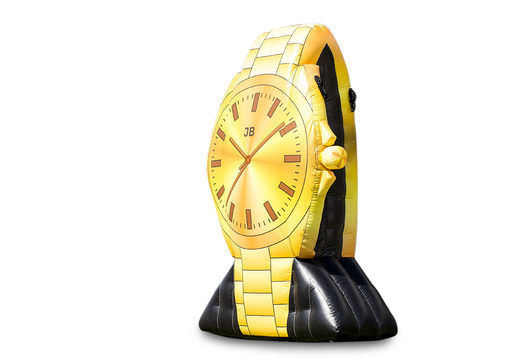 Encomende um relógio de ouro inflável de 4 metros de altura. Compre castelos insufláveis ​​agora online na JB Insuflaveis Portugal