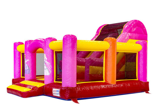Compre uma caixa inflável com tema princesa legal para crianças. Encomende castelos insufláveis ​​online na JB Insuflaveis Portugal
