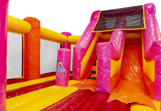 Compre slidebox inflável legal no tema princesa para crianças. Encomende castelos insufláveis ​​online na JB Insuflaveis Portugal