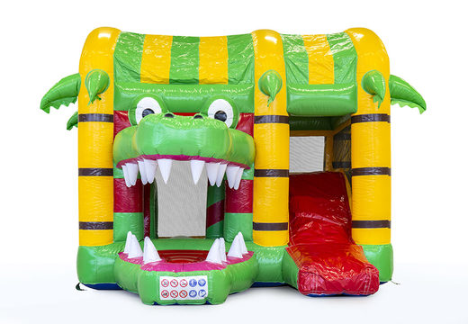 Ordene o multijogador com o castelo insuflável do crocodilo deslizante para crianças. Compre castelos insufláveis ​​​​online na JB Insufláveis ​​Portugal