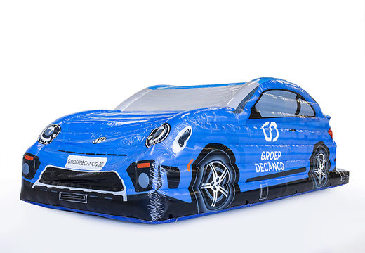 Os castelo insuflável ​​personalizados da Volkswagen em azul são ideais para dias abertos para garagens ou para promover uma nova série. Encomende castelos insufláveis ​​personalizados na JB Insuflaveis Portugal