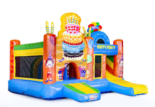 Castelo insuflável multijogador médio com tema de festa para crianças. Encomende castelos insufláveis ​​online na JB Insufláveis ​​Portugal