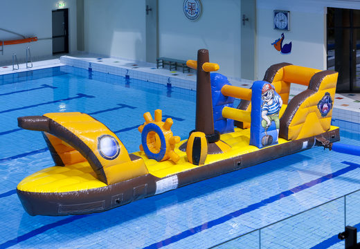 Compre um navio inflável com tema pirata para jovens e idosos. Encomende atrações aquáticas infláveis ​​agora online na JB Insuflaveis Portugal