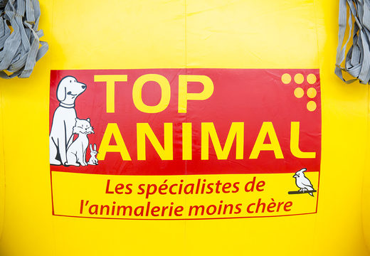 Compre a mascote do cão amarelo superior. Obtenha sua réplica de produto inflável agora online em JB Insuflaveis Portugal