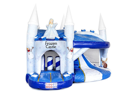 Peça um castelo insuflável com tema de gelo e um escorregador para as crianças. Compre castelos insufláveis ​​​​online na JB Insufláveis ​​Portugal