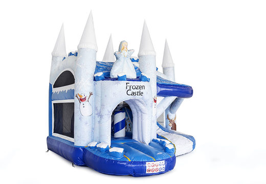 Compre castelo insuflável médio castelo Frozen com escorregador para crianças. Encomende castelos insufláveis ​​online na JB Insufláveis ​​Portugal