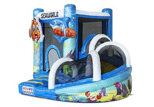 Ordene um pequeno castelo insuflável do mundo marinho deslizante para crianças. Compre castelos ​​insufláveis online na JB Insufláveis ​​Portugal
