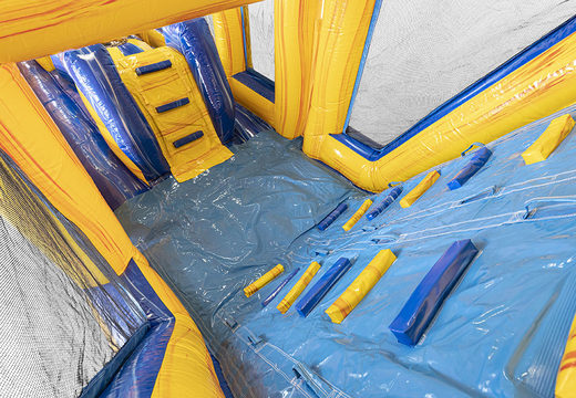 Pista de obstáculo modular inflável de 19 metros em mármore com objetos 3D para crianças. Compre pistas de obstáculos infláveis ​​online agora na JB Insuflaveis Portugal