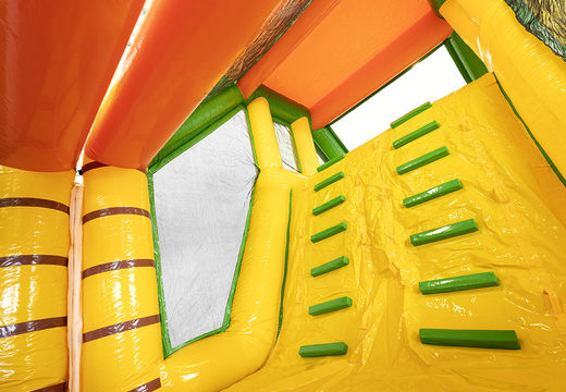 Pista de obstáculo modular inflável com tema selva com objetos 3D correspondentes para crianças. Compre pistas de obstáculos infláveis ​​online agora na JB Insuflaveis Portugal