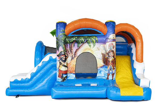 Encomende o castelo insuflável Jumpy Fun Pirata com um escorregador para as crianças. Compre castelos ​​insufláveis ​​online na JB Insufláveis ​​Portugal