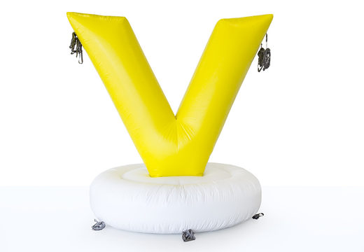 Compre um inflável promocional na forma de Carta V. Encomende agora infláveis ​​3D online na JB Insuflaveis Portugal