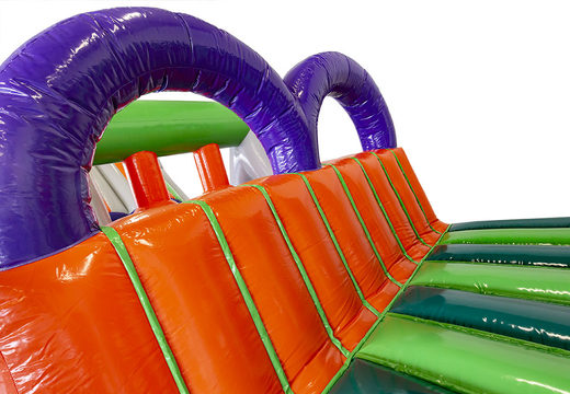 Compre pista de obstáculos multicolorida inflável personalizada para jovens e idosos. Encomende cursos de obstáculos infláveis ​​online agora em JB Insuflaveis Portugal