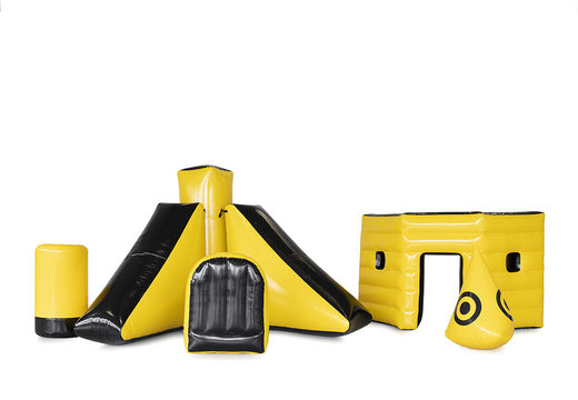 Encomende um bunker de tiro com arco inflável amarelo-preto em diferentes formas e tamanhos para jovens e idosos. Compre bunkers de tiro com arco infláveis ​​agora online na JB Insuflaveis Portugal