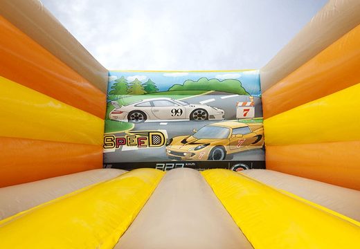 Mini castelo insuflável para crianças no tema carro à venda. Encomende castelos insufláveis ​​agora na JB Insufláveis ​​Portugal online