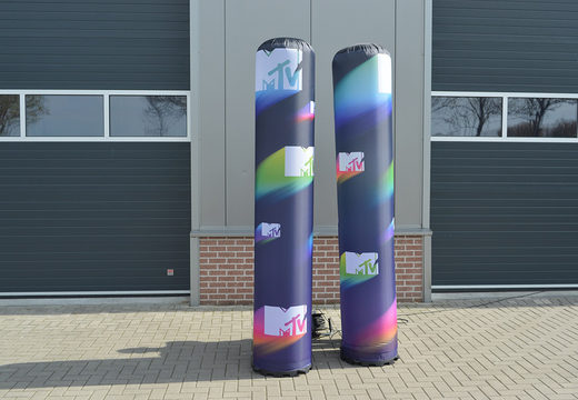 Compre pilares infláveis ​​da MTV. Encomende já os seus pilares publicitários insufláveis ​​online em JB Insuflaveis Portugal
