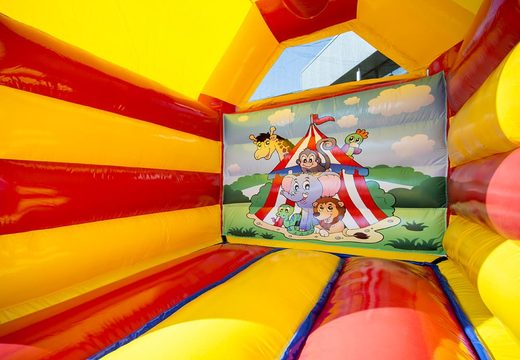 Castelo insuflável de Midi com tema de circo para crianças à venda. Encomende castelos insufláveis online ​​na JB Insufláveis ​​Portugal