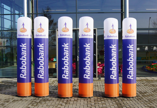 Compre grandes pilares infláveis ​​do Rabobank. Encomende já as suas colunas insufláveis ​​online em JB Insuflaveis Portugal