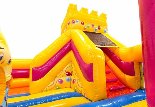 Compre um castelo insuflável multifuncional de festa Funcional com um escorregador para as crianças. Encomende castelos insufláveis ​​online na JB Insufláveis ​​Portugal