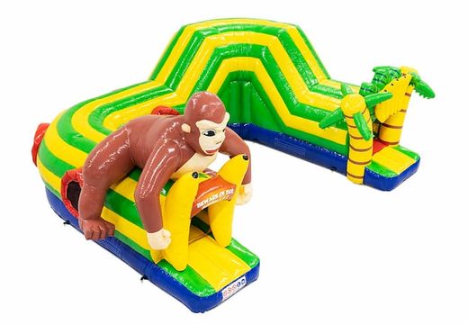 Compre um espaçoso castelo insuflável de gorila com túnel de rastreamento para as crianças. Encomende castelos insufláveis ​​online na JB Insufláveis Portugal