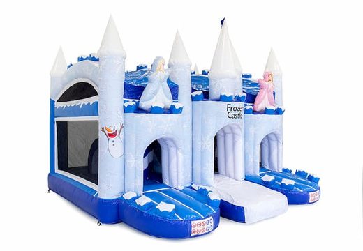 Ordene o castelo insuflável multijogador XXL de gelo em um design exclusivo e um escorregador para crianças. Compre insufláveis ​​online na JB Insufláveis ​​Portugal