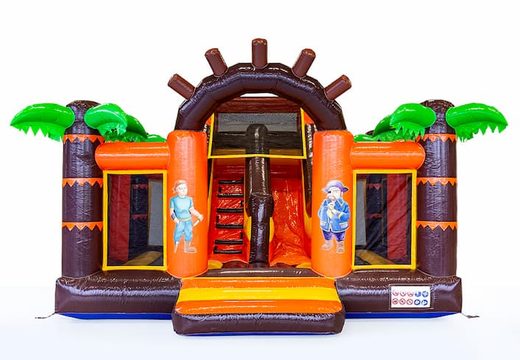 Ordene um castelo insuflável com tema de pirata slidebox com um slide para crianças. Compre insufláveis ​​online na JB Insufláveis ​​Portugal