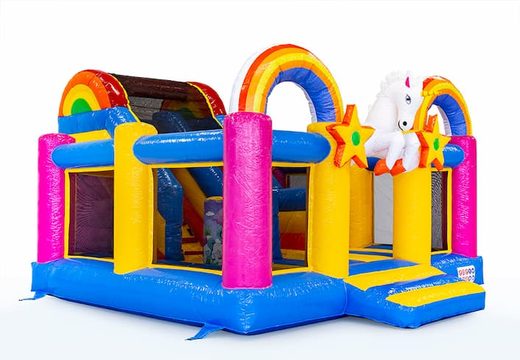 Ordem Slidebox Unicorn castelo insuflável com slide para crianças. Compre castelos insufláveis ​​online na JB Insufláveis ​​Portugal
