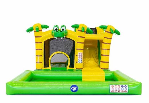 Compre castelo insuflável multijogador interno com tema de crocodilo, para crianças na JB Insufláveis ​​Portugal. Encomende castelos insufláveis online na JB Insufláveis ​​Portugal