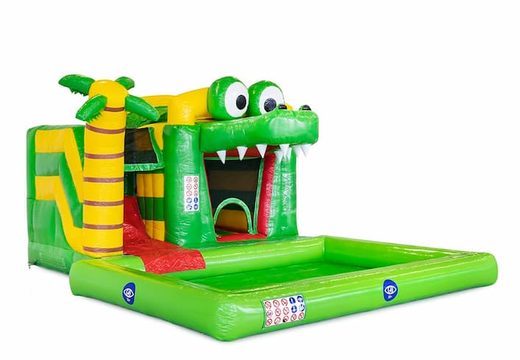 Compre um pequeno castelo insuflável com tema de crocodilo com piscina no JB Insufláveis ​​Portugal. Encomende castelos insufláveis online na JB Insufláveis ​​Portugal