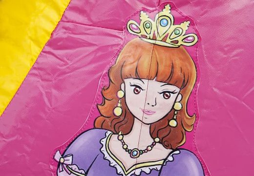 Compre um castelo insuflável com mini-teto com tema de princesa. Encomende castelos insufláveis ​​agora na JB Insufláveis ​​Portugal online