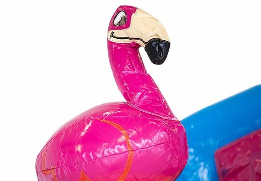 Compre o castelo insuflável multifuncional mini splash flamingo na JB Insufláveis ​​Portugal. Encomende castelos insufláveis online na JB Insufláveis ​​Portugal