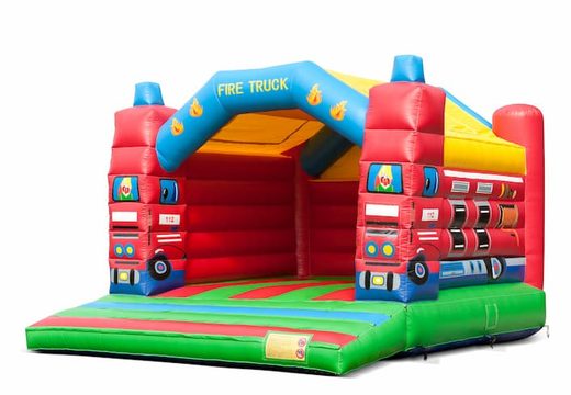 Compre um grande castelo insuflável interno com tema de brigada de incêndio para crianças. Disponível na JB Insufláveis ​​Portugal online