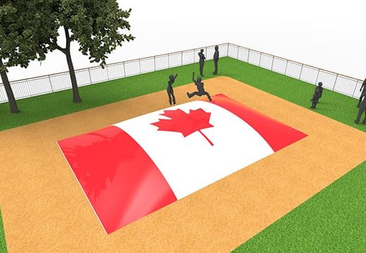 Compre montanha aérea inflável no tema da bandeira do Canadá para crianças. Encomende montanhas aéreas infláveis ​​agora online na JB Insuflaveis Portugal