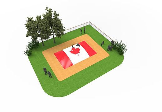 Compre montanha aérea inflável com tema da bandeira do Canadá para crianças. Encomende montanhas aéreas infláveis ​​agora online na JB Insuflaveis Portugal