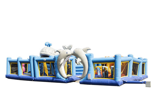 Compre um grande castelo insuflável no tema do mundo marinho para crianças. Encomende castelos insufláveis ​​online na JB Insufláveis Portugal