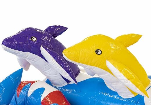 Encomende o segurança inflável do tema golfinho inflável em azul para crianças