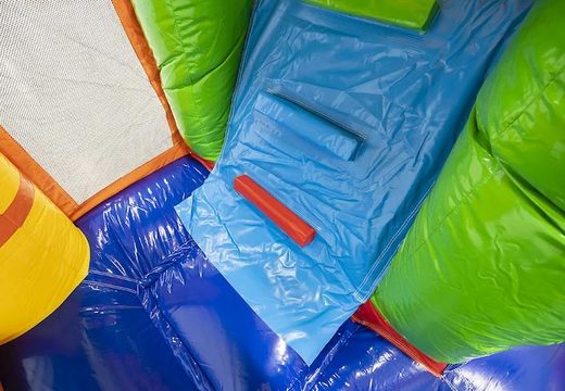 Bouncer inflável multiplay com tema de leão com escorregador e obstáculos à venda para crianças