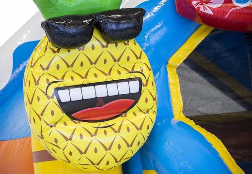 Encomende castelo inflável inflável com slide no tema caribe com prancha de surf para crianças