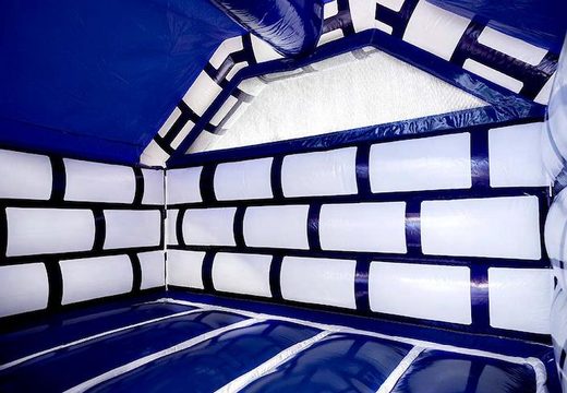 Comprar espreguiçadeira inflável combo slide com tema de castelo azul e branco para crianças