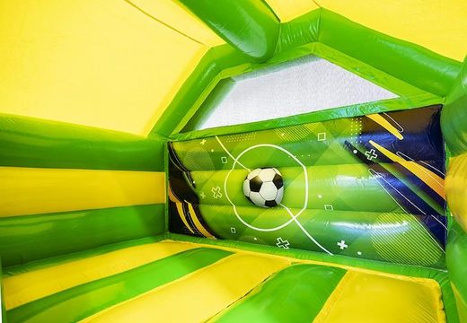Bouncer inflável com tema de futebol com escorregador para venda para crianças
